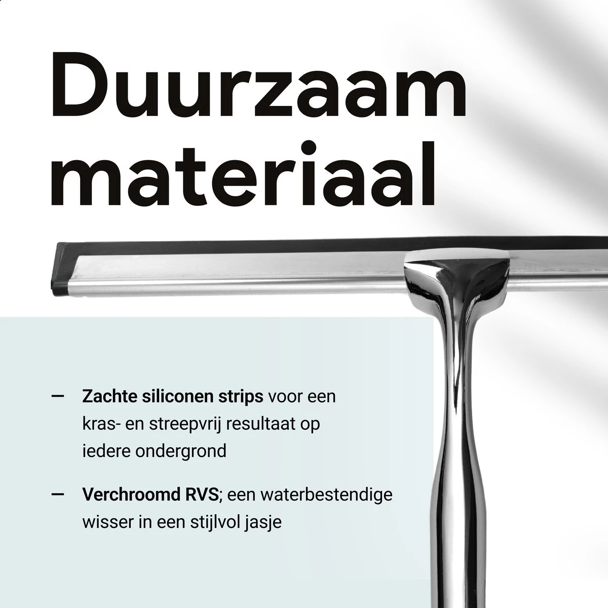 Douchewisser Met Ophanghaak En 2 Extra Strips - Raamwisser Voor Douche - Raamtrekker Chroom 5 Douchewisser Met Ophanghaak En 2 Extra Strips - Raamwisser Voor Douche - Raamtrekker Chroom - Afbeelding 5