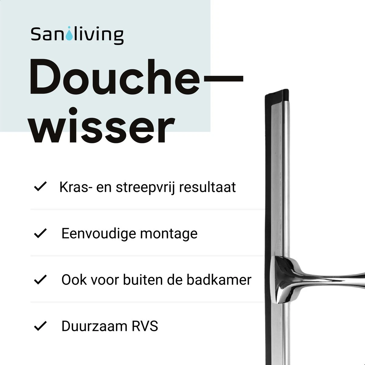 Douchewisser Met Ophanghaak En 2 Extra Strips - Raamwisser Voor Douche - Raamtrekker Chroom 9 Douchewisser Met Ophanghaak En 2 Extra Strips - Raamwisser Voor Douche - Raamtrekker Chroom - Afbeelding 9