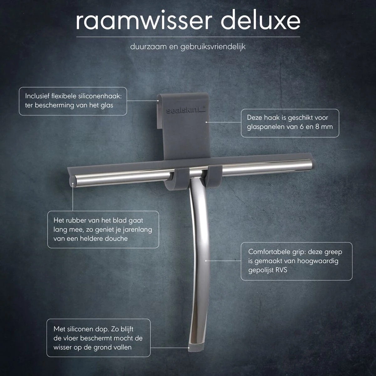 Sealskin Deluxe Raamwisser Inclusief Flexibele Glashaak - RVS Gepolijst 4 Sealskin Deluxe Raamwisser Inclusief Flexibele Glashaak - RVS Gepolijst - Afbeelding 4