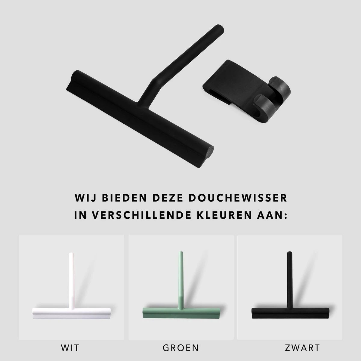 Douchewisser Zwart Met Ophangsysteem- Badkamer Accessoires- Raamwisser- Trekker Douche- Silicone- 21cm X 16cm 12 Douchewisser Zwart Met Ophangsysteem- Badkamer Accessoires- Raamwisser- Trekker Douche- Silicone- 21cm X 16cm - Afbeelding 12