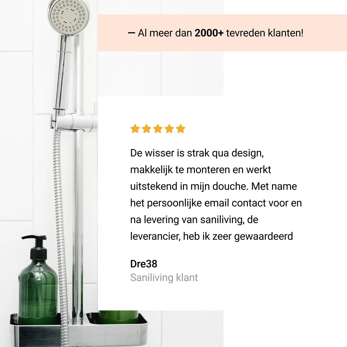 Douchewisser Met Ophanghaak En 2 Extra Strips - Raamwisser Voor Douche - Raamtrekker Zwart 2 Douchewisser Met Ophanghaak En 2 Extra Strips - Raamwisser Voor Douche - Raamtrekker Zwart - Afbeelding 2