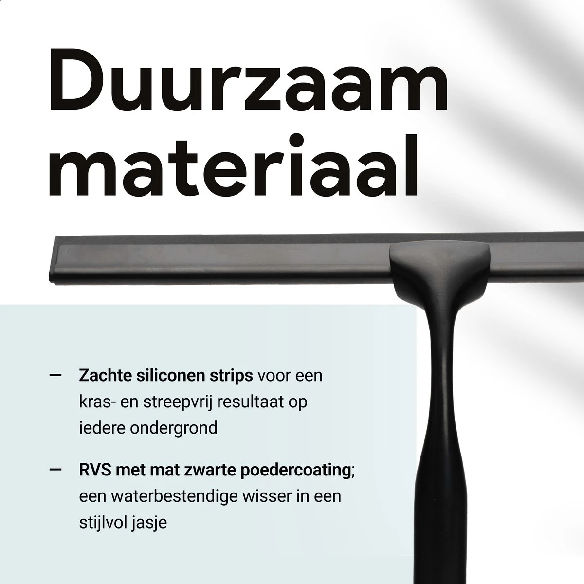 Douchewisser Met Ophanghaak En 2 Extra Strips - Raamwisser Voor Douche - Raamtrekker Zwart 3 Douchewisser Met Ophanghaak En 2 Extra Strips - Raamwisser Voor Douche - Raamtrekker Zwart - Afbeelding 3