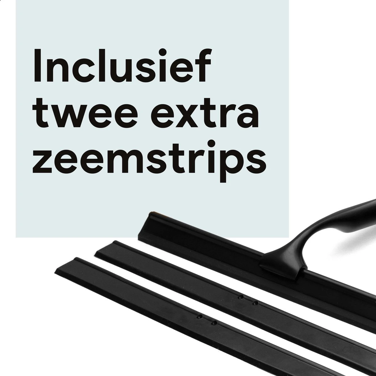 Douchewisser Met Ophanghaak En 2 Extra Strips - Raamwisser Voor Douche - Raamtrekker Zwart 4 Douchewisser Met Ophanghaak En 2 Extra Strips - Raamwisser Voor Douche - Raamtrekker Zwart - Afbeelding 4
