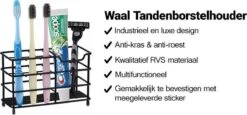 Merkloos Waal - Tandenborstelhouder - Tandenborstel Doosje - Tandenborstel Koker - Industrieel - Zwart - RVS 8 Merkloos Waal - Tandenborstelhouder - Tandenborstel Doosje - Tandenborstel Koker - Industrieel - Zwart - RVS -Merkloos Verkoop 1200x561