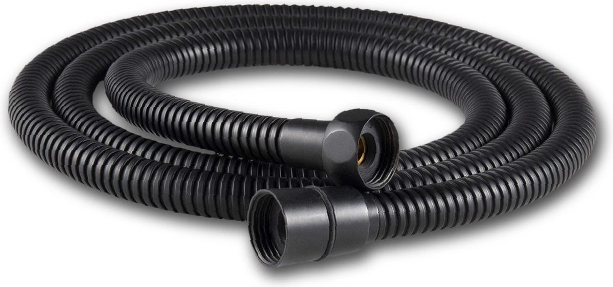 Doucheslang 150 Cm Chroom Zwart – Metaal – Anti-knik – Draaiaansluiting 1 Doucheslang 150 Cm Chroom Zwart – Metaal – Anti-knik – Draaiaansluiting