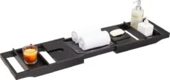 ACAZA Badrekje - Uitschuifbare Bamboe Bad Brug (Min 75 Cm - Max 109cm) - Verstelbare Plank Voor In Bad Met Tablet Houder - Zwart 10 ACAZA Badrekje - Uitschuifbare Bamboe Bad Brug (Min 75 Cm - Max 109cm) - Verstelbare Plank Voor In Bad Met Tablet Houder - Zwart -Merkloos Verkoop 1200x565