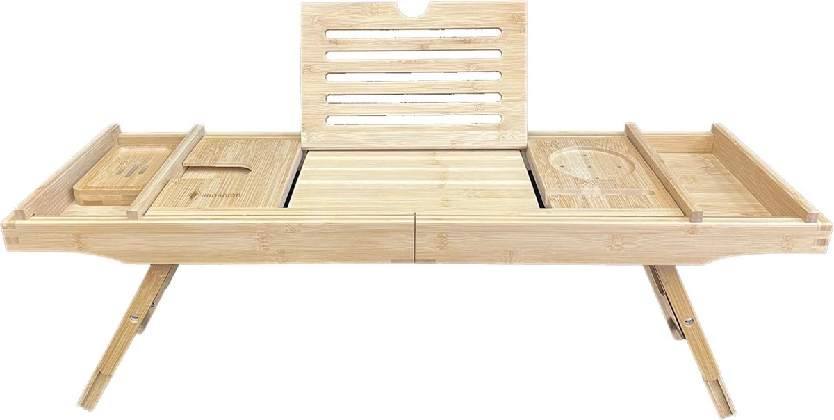 IMoshion Badplank Voor In Bad - Dienblad Inclusief Pootjes - Tablet Houder - Badrek Uitschuifbaar 75 Tot 110 Cm - Lichtbruin 8 IMoshion Badplank Voor In Bad - Dienblad Inclusief Pootjes - Tablet Houder - Badrek Uitschuifbaar 75 Tot 110 Cm - Lichtbruin - Afbeelding 8