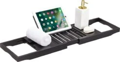 ACAZA Badrekje - Uitschuifbare Bamboe Bad Brug (Min 70 Cm - Max 105cm) - Verstelbare Plank Voor In Bad Met Tablet Houder - Zwart 7 ACAZA Badrekje - Uitschuifbare Bamboe Bad Brug (Min 70 Cm - Max 105cm) - Verstelbare Plank Voor In Bad Met Tablet Houder - Zwart -Merkloos Verkoop 1200x622