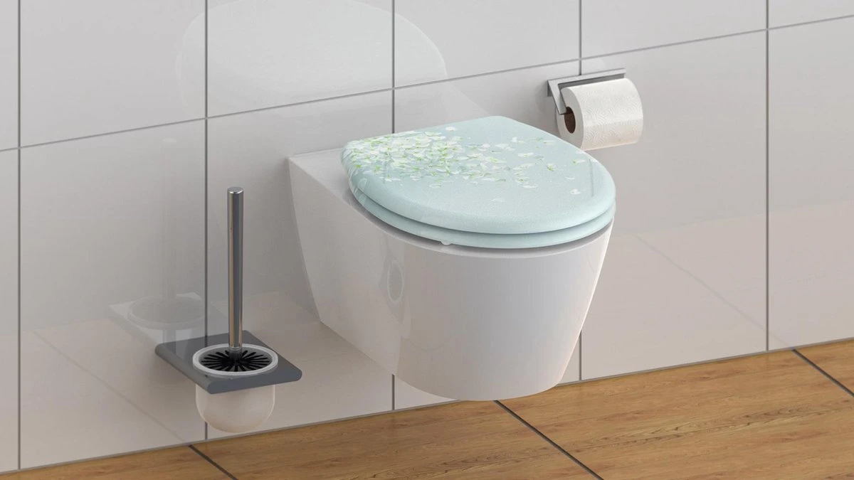 SCHÜTTE WC-Bril 82381 FLOWER IN THE WIND - Duroplast - Soft Close - Afklikbaar - RVS-Scharnieren - Decor - 3-zijdige Print 5 SCHÜTTE WC-Bril 82381 FLOWER IN THE WIND - Duroplast - Soft Close - Afklikbaar - RVS-Scharnieren - Decor - 3-zijdige Print - Afbeelding 5