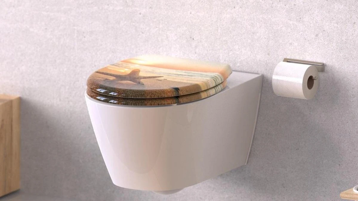 SCHÜTTE WC-Bril 82373 SEA STAR - Duroplast - Soft Close - Afklikbaar - RVS-Scharnieren - Decor - 3-zijdige Print 3 SCHÜTTE WC-Bril 82373 SEA STAR - Duroplast - Soft Close - Afklikbaar - RVS-Scharnieren - Decor - 3-zijdige Print - Afbeelding 3