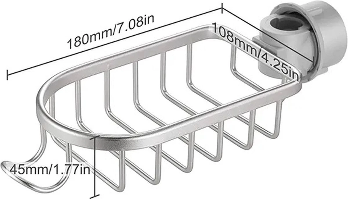 MLN Basics® Doucherek | Chroom | Zonder Boren Of Zuignap 4 MLN Basics® Doucherek | Chroom | Zonder Boren Of Zuignap - Afbeelding 4