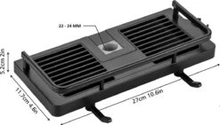 Merkloos Doucherek Zonder Boren Voor Douchestang Van 22 Tot 24 Mm – Doucherek Zwart – Doucherek Hangend – Badkamer Organizer – Douche Organizer - Doucherekje - Doucherekje Zonder Boren - Shampo Organizer