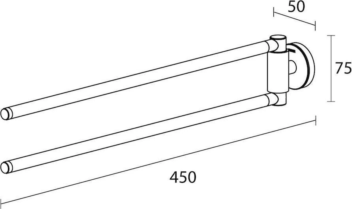 Tiger Urban - Handdoekrek 2-armig - 45 Cm - Zwart 2 Tiger Urban - Handdoekrek 2-armig - 45 Cm - Zwart - Afbeelding 2