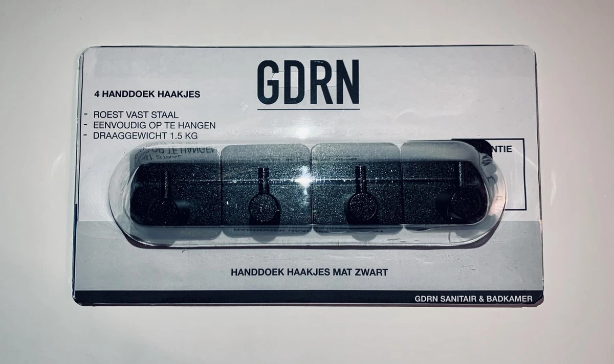 Handdoekhaakjes - Badkamer Zelfklevend – 4 Stuks – RVS - Zwart 9 Handdoekhaakjes - Badkamer Zelfklevend – 4 Stuks – RVS - Zwart - Afbeelding 9