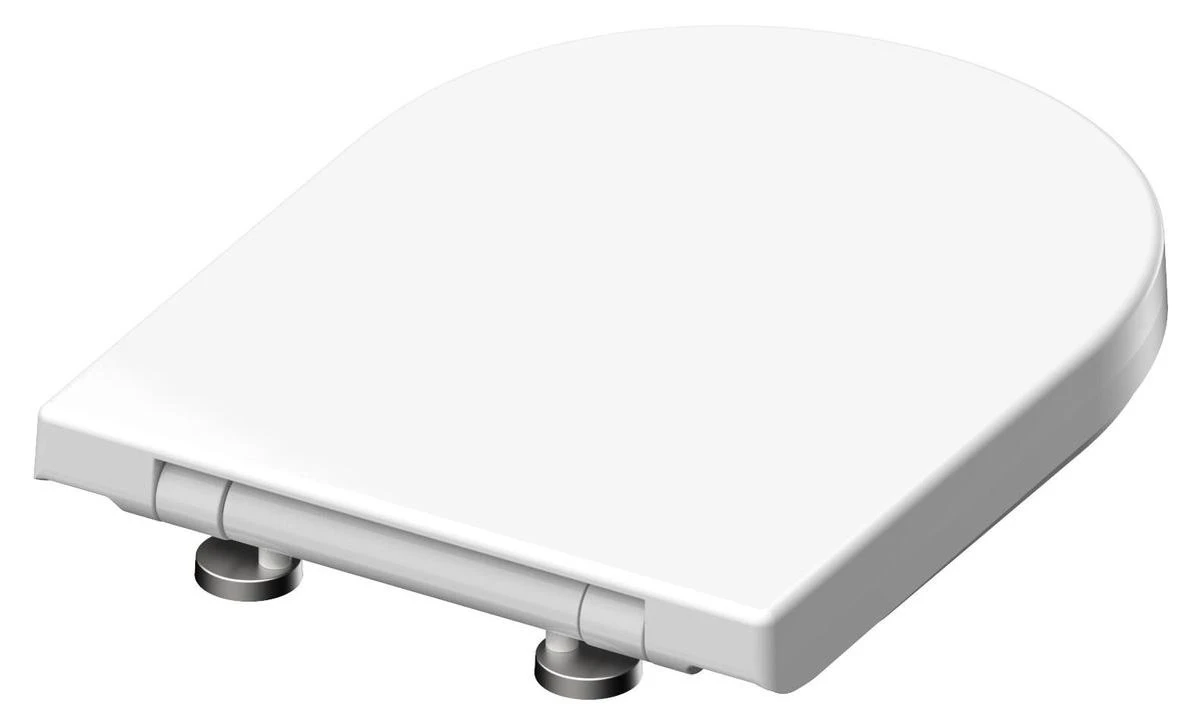 SCHÜTTE WC-Bril 82910 D-SHAPE WHITE - Duroplast - D-vorm - Soft Close - Afklikbaar - RVS-Scharnieren - Gelakt - Wit 3 SCHÜTTE WC-Bril 82910 D-SHAPE WHITE - Duroplast - D-vorm - Soft Close - Afklikbaar - RVS-Scharnieren - Gelakt - Wit - Afbeelding 3