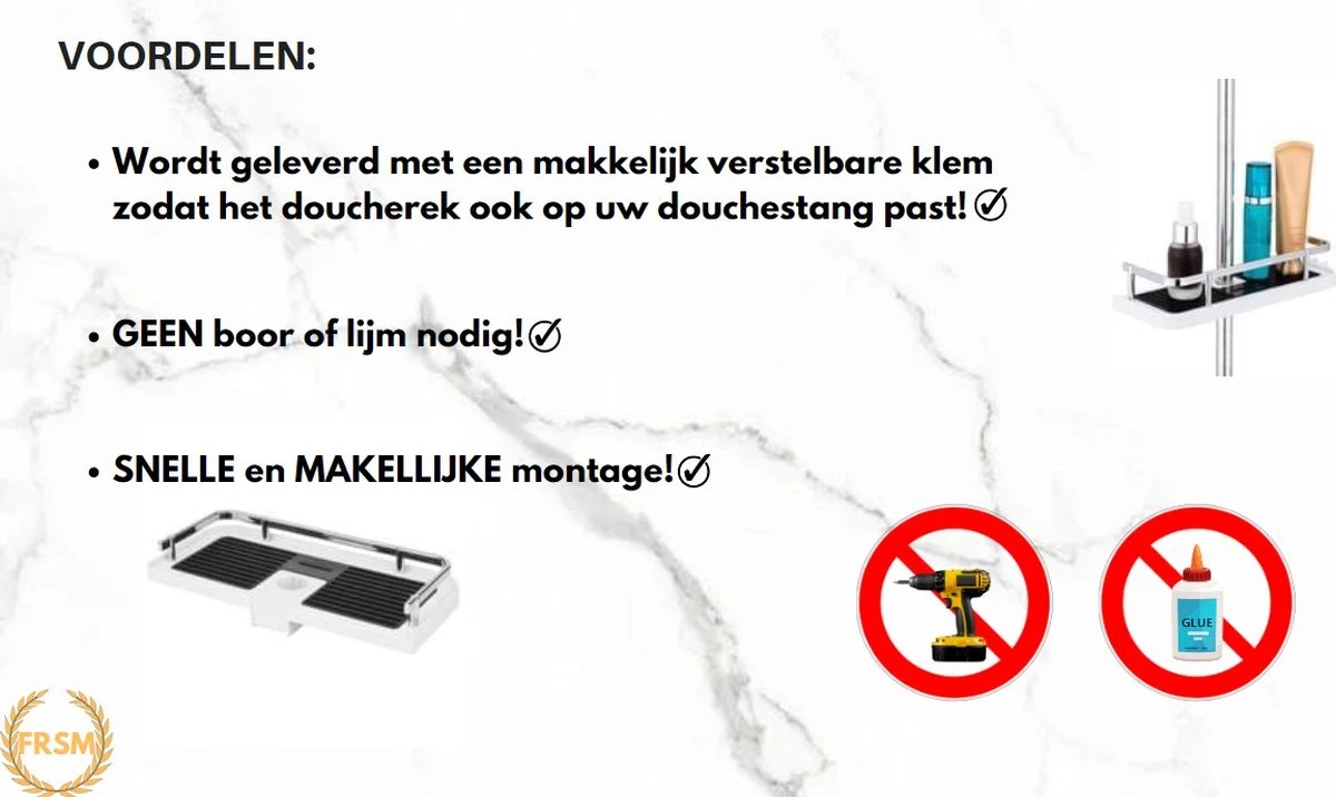 Merkloos Doucherek Zonder Boren –Douchemand- Badkamerrek-Doucheplank- Badkamer Organiser- Doucherek Hangend-Doucherek Zwart – Doucherek Hangend – Badkamer Organizer – Douche Organizer - Doucherekje - Doucherekje Zonder Boren-Zilver-Zwart-Wit 5 Merkloos Doucherek Zonder Boren –Douchemand- Badkamerrek-Doucheplank- Badkamer Organiser- Doucherek Hangend-Doucherek Zwart – Doucherek Hangend – Badkamer Organizer – Douche Organizer - Doucherekje - Doucherekje Zonder Boren-Zilver-Zwart-Wit - Afbeelding 5