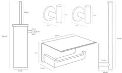 Toiletset Zwart 4-delig - Toiletaccessoireset - Toiletborstelhouder - Toiletrolhouder - Reserverolhouder - Handdoekhaakjes - RVS - Toilet Accessoires Set - Badkamer -Merkloos Verkoop 1200x719