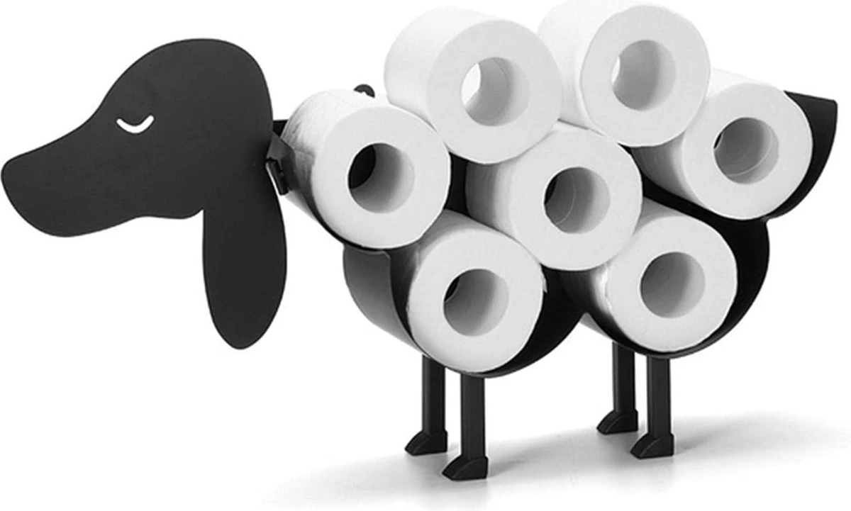 Sanics Reserverolhouder Vrijstaand - Hangend - Wandhouder - Hond - Zwart - Dier 2 Sanics Reserverolhouder Vrijstaand - Hangend - Wandhouder - Hond - Zwart - Dier - Afbeelding 2