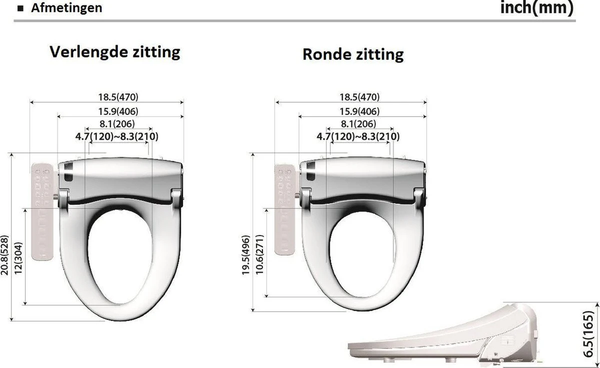 Dib C430 Elektronisch Bidet Wc Met Zijpaneel - Douchewc Bril Met Watersproeier - Japans Toiletbril 6 Dib C430 Elektronisch Bidet Wc Met Zijpaneel - Douchewc Bril Met Watersproeier - Japans Toiletbril - Afbeelding 6