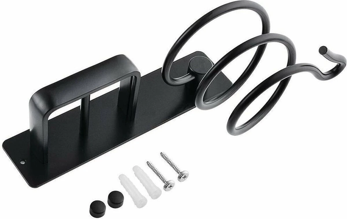 Stijltang- En Föhnhouder - Universeel-Complete Set Met Schroeven-Handige Organizer Voor Je Haardroger En Stijltang- Haardroger Houder Zwart- |Fohn Holder | Spiraal Houder 2 Stijltang- En Föhnhouder - Universeel-Complete Set Met Schroeven-Handige Organizer Voor Je Haardroger En Stijltang- Haardroger Houder Zwart- |Fohn Holder | Spiraal Houder - Afbeelding 2