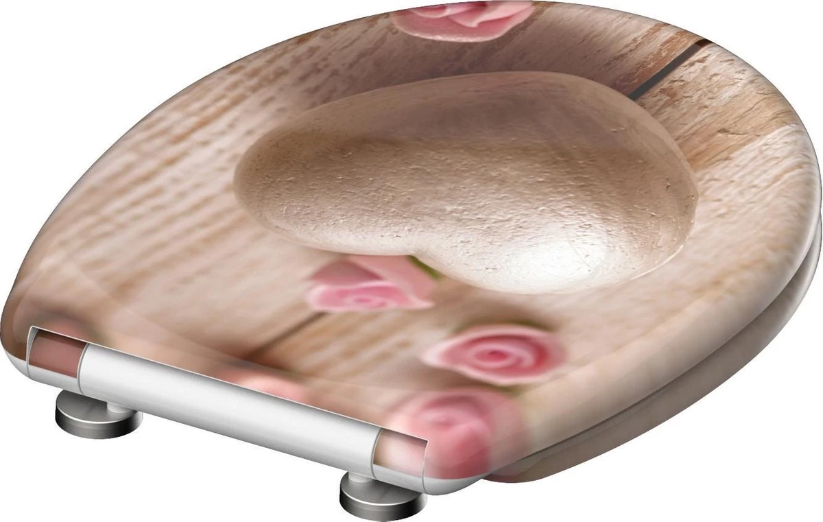 SCHÜTTE WC-Bril 82370 ROMANTIC - Duroplast - Soft Close - Afklikbaar - RVS-Scharnieren - Decor - 3-zijdige Print 7 SCHÜTTE WC-Bril 82370 ROMANTIC - Duroplast - Soft Close - Afklikbaar - RVS-Scharnieren - Decor - 3-zijdige Print - Afbeelding 7