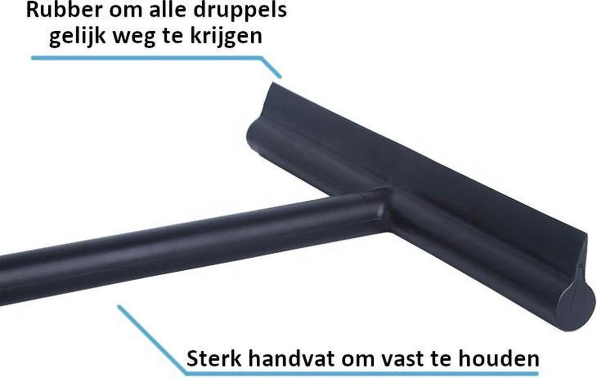 Douche Wisser Met Zuignap - Zwart - Raam Wisser - Raam Trekker - Badkamer Trekker - Badkamer Wisser 3 Douche Wisser Met Zuignap - Zwart - Raam Wisser - Raam Trekker - Badkamer Trekker - Badkamer Wisser - Afbeelding 3