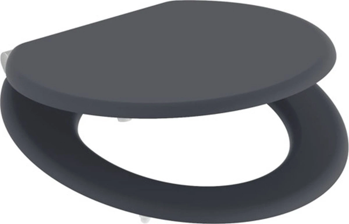 SCHÜTTE WC-Bril 80104 SPIRIT ANTHRAZIT - MDF-Hout - Soft Close - Verchroomde Scharnieren - Gelakt - Gesatineerd Antraciet 2 SCHÜTTE WC-Bril 80104 SPIRIT ANTHRAZIT - MDF-Hout - Soft Close - Verchroomde Scharnieren - Gelakt - Gesatineerd Antraciet - Afbeelding 2
