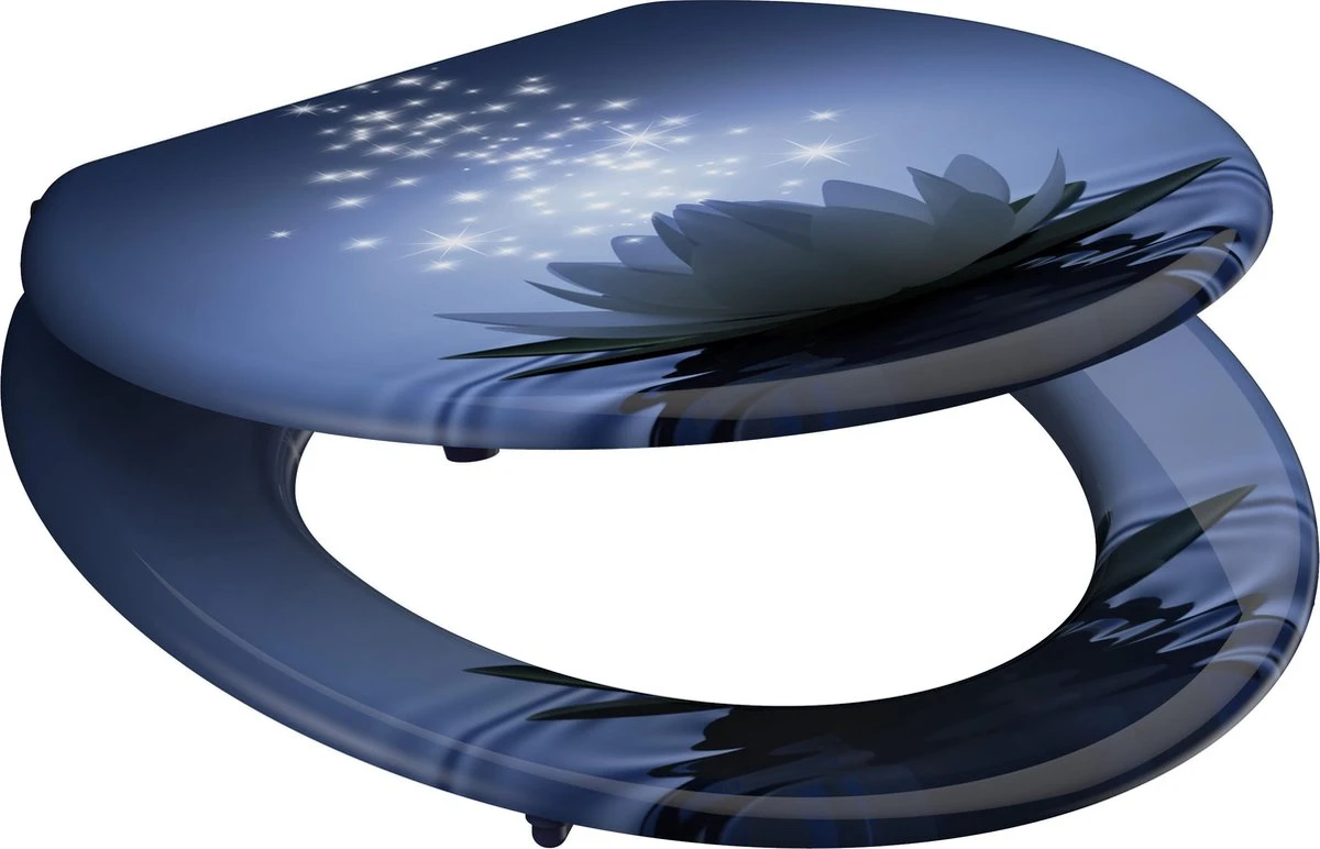 SCHÜTTE WC-Bril 80082 WATER LILY - MDF-Hout - RVS Scharnieren - Decor - 3-zijdige Print 2 SCHÜTTE WC-Bril 80082 WATER LILY - MDF-Hout - RVS Scharnieren - Decor - 3-zijdige Print - Afbeelding 2