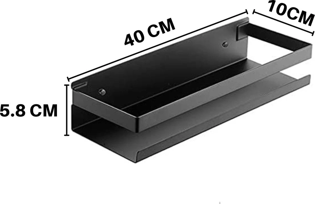 Merkloos Doucherek- Douchemand- Badkamerrek- Badkamer Organiser- Badkamer Organizer-Rekje Voor In De Douche- Badkamer Plank-Rekje Voor Shampoo- RVS- Zonder Boren- Zelfklevend- Rechthoek Vorm- Met Of Zonder Schroeven- Ophangbaar- Met Lijm- 40 Cm- Zwart 2 Merkloos Doucherek- Douchemand- Badkamerrek- Badkamer Organiser- Badkamer Organizer-Rekje Voor In De Douche- Badkamer Plank-Rekje Voor Shampoo- RVS- Zonder Boren- Zelfklevend- Rechthoek Vorm- Met Of Zonder Schroeven- Ophangbaar- Met Lijm- 40 Cm- Zwart - Afbeelding 2