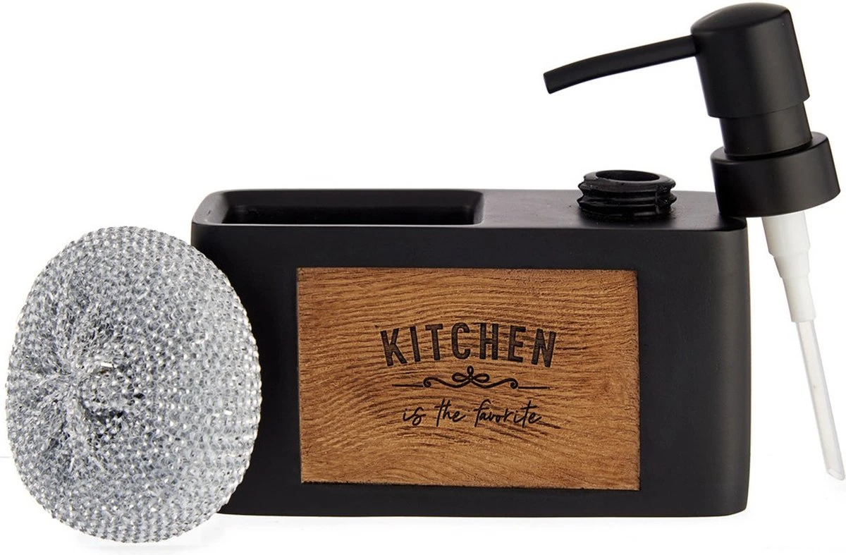 Arte Regal Zeeppompje Met Houder Kunststof/hout Zwart 15 X 6 X 13 Cm 2 Arte Regal Zeeppompje Met Houder Kunststof/hout Zwart 15 X 6 X 13 Cm - Afbeelding 2