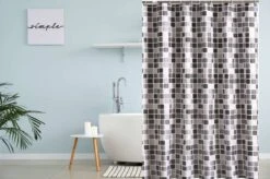 Su.B.dgn Douchegordijn 120x180 Anti Schimmel Polyester Badkamer Douchegordijn Wasbaar Met 12 Ringenl | Grijs Vierkant 11 Su.B.dgn Douchegordijn 120x180 Anti Schimmel Polyester Badkamer Douchegordijn Wasbaar Met 12 Ringenl | Grijs Vierkant -Merkloos Verkoop 1200x799 8