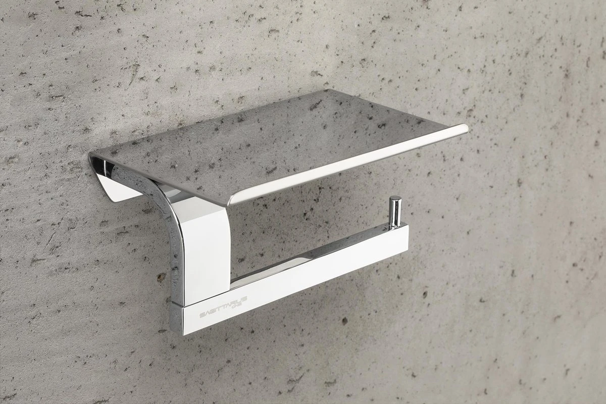 Sagittarius One 160S1 WC Rolhouder | Toiletrolhouder Met Plankje | Gepolijst RVS WC Papier Houder | Toiletpapier Houder 2 Sagittarius One 160S1 WC Rolhouder | Toiletrolhouder Met Plankje | Gepolijst RVS WC Papier Houder | Toiletpapier Houder - Afbeelding 2
