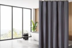 Su.B.dgn Douchegordijn 120x180 Anti Schimmel Polyester Badkamer Douchegordijn Wasbaar Met 12 Ringen | Grijs -Merkloos Verkoop 1200x800 61