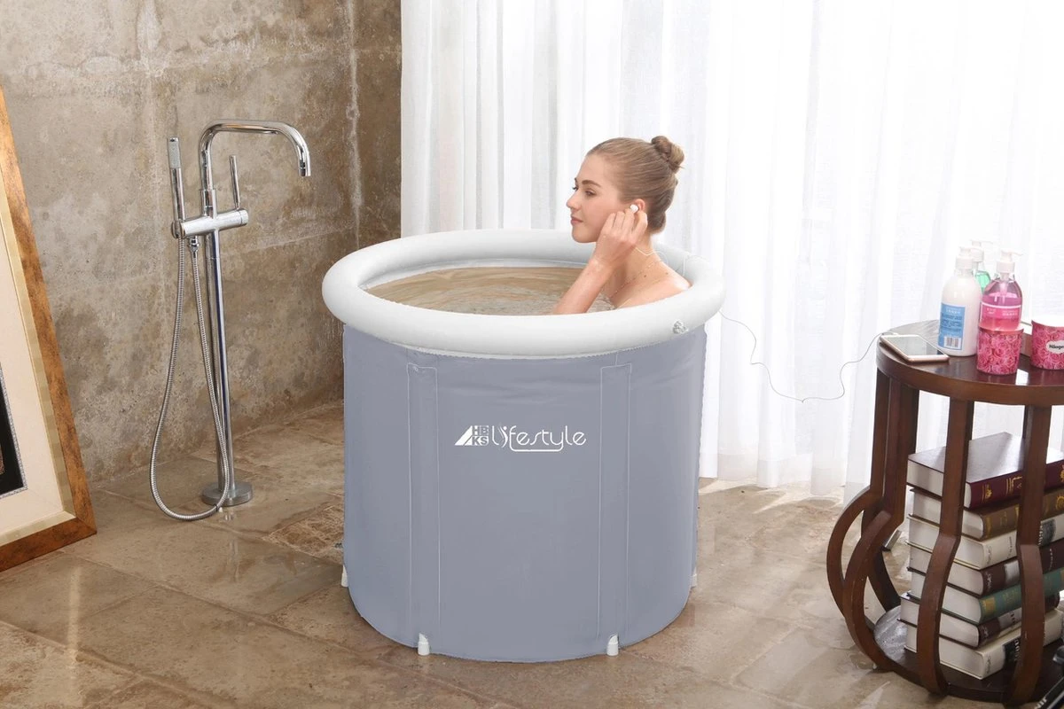 HBKS Zitbad - Bath Bucket - Ice Bath - Dompelbad - Voor Volwassenen En Kinderen - Inclusief Tas - Ijsbad Wim Hof Methode - Inclusief Ijsbad Ebook - Grijs 4 HBKS Zitbad - Bath Bucket - Ice Bath - Dompelbad - Voor Volwassenen En Kinderen - Inclusief Tas - Ijsbad Wim Hof Methode - Inclusief Ijsbad Ebook - Grijs - Afbeelding 4
