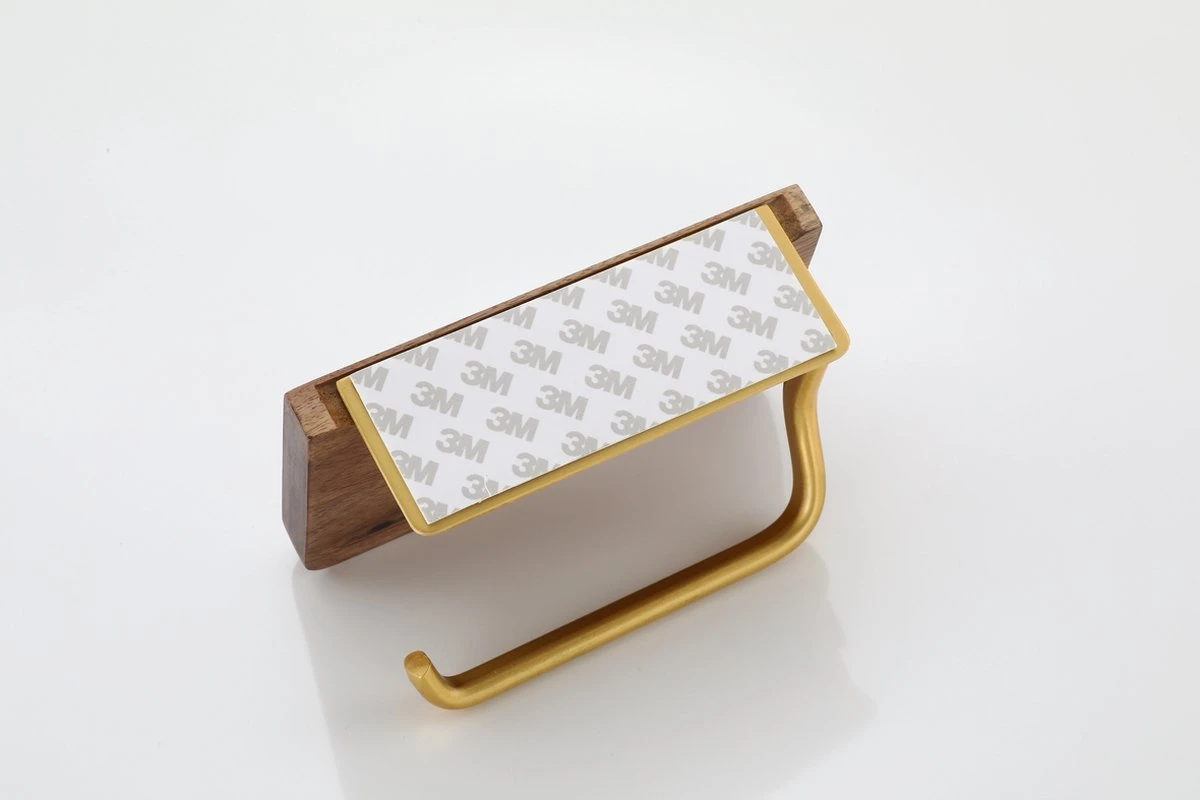 Lopoleis WC Rolhouder – Luxe Toiletrolhouder Walnoothout – Goud – Zelfklevend – WC Rolhouder Zonder Boren – Toiletrolhouder Met Plankje – WC Rolhouder Goud – Badkamer Accessoires 4 Lopoleis WC Rolhouder – Luxe Toiletrolhouder Walnoothout – Goud – Zelfklevend – WC Rolhouder Zonder Boren – Toiletrolhouder Met Plankje – WC Rolhouder Goud – Badkamer Accessoires - Afbeelding 4