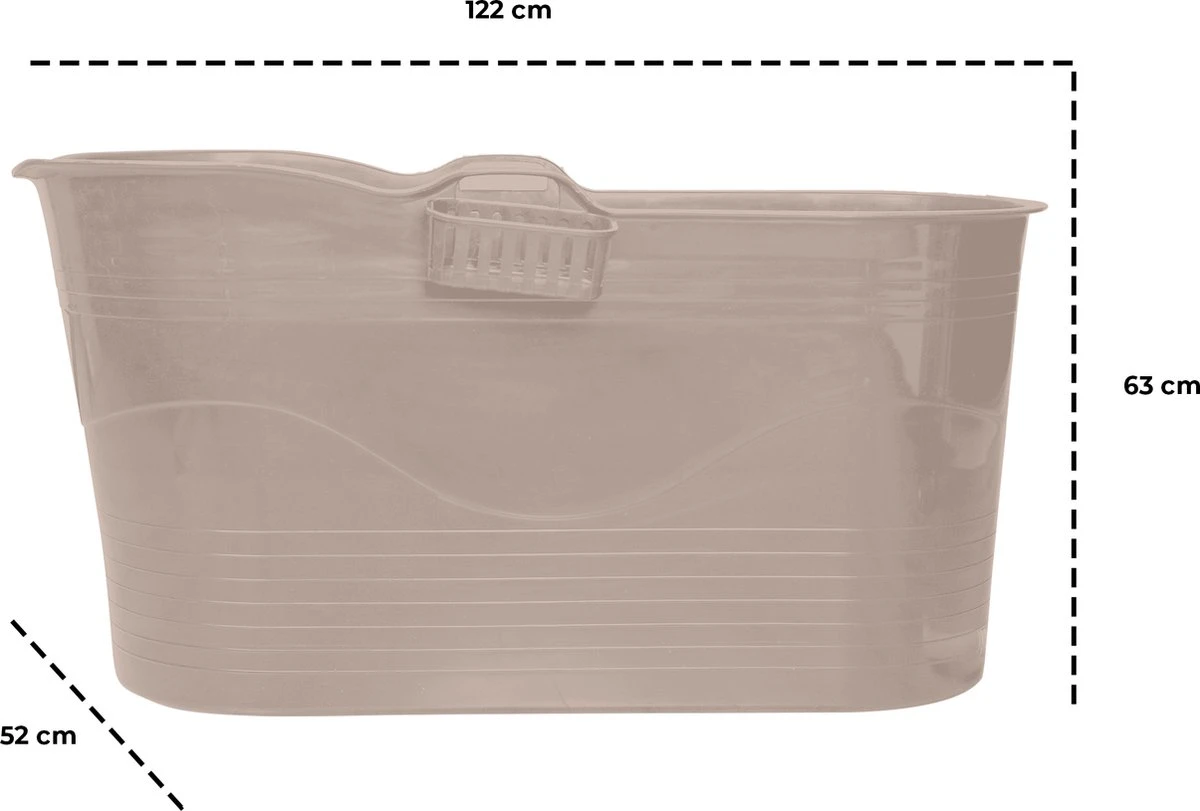 LIFEBATH - Zitbad Mira - Bath Bucket XL - 400L - Ligbad 122 Cm - Costa Rica Sand 5 LIFEBATH - Zitbad Mira - Bath Bucket XL - 400L - Ligbad 122 Cm - Costa Rica Sand - Afbeelding 5
