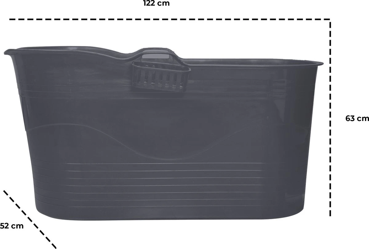 LIFEBATH - Zitbad Mira - Bath Bucket XL - 400L - Ligbad 122 Cm - Donkergrijs 5 LIFEBATH - Zitbad Mira - Bath Bucket XL - 400L - Ligbad 122 Cm - Donkergrijs - Afbeelding 5