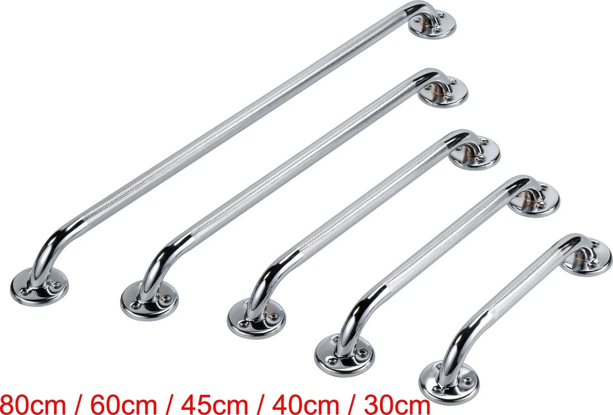 Wandbeugel Chrome RVS Look 30 Cm Extra Grip. Handgreep / Wandgreep Voor Badkamer / Douche / Toilet. Toiletbeugel / Badgreep / Douchegreep 3 Wandbeugel Chrome RVS Look 30 Cm Extra Grip. Handgreep / Wandgreep Voor Badkamer / Douche / Toilet. Toiletbeugel / Badgreep / Douchegreep - Afbeelding 3