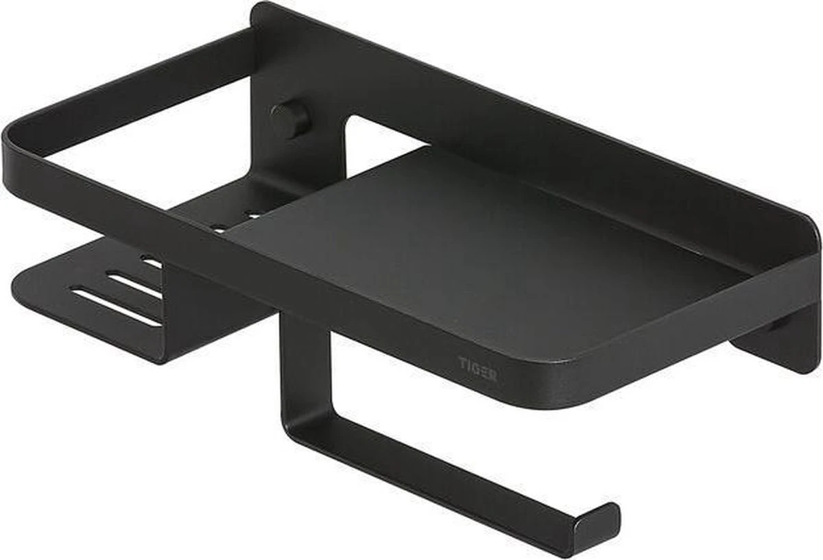 Tiger Caddy - Toiletrolhouder Met Planchet 24 Cm - Zwart 10 Tiger Caddy - Toiletrolhouder Met Planchet 24 Cm - Zwart - Afbeelding 10