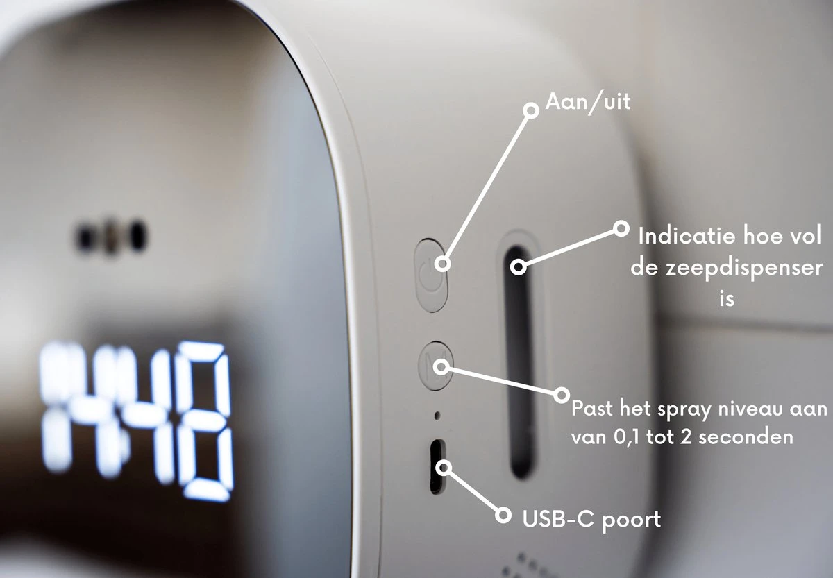 Fufubv Sense Of Soap - Automatische Zeepdispenser - 600ml - USB-C Oplaadbaar - Wandmontage - Zeeppompje 6 Fufubv Sense Of Soap - Automatische Zeepdispenser - 600ml - USB-C Oplaadbaar - Wandmontage - Zeeppompje - Afbeelding 6