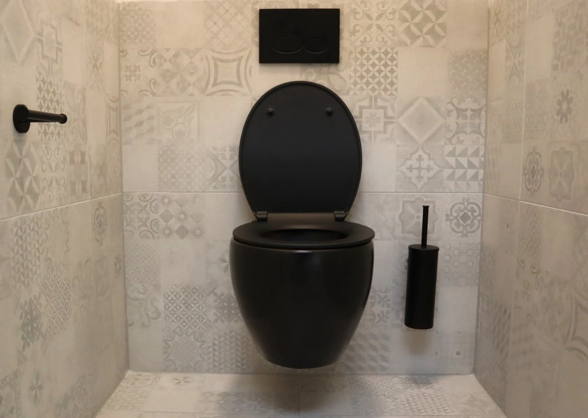 Viidako – Paskii Toiletpot – Mat Zwart – Design - Rimless – INCLUSIEF Softclose Zitting – Quick Release - Hangend/zwevend Toilet 5 Viidako – Paskii Toiletpot – Mat Zwart – Design - Rimless – INCLUSIEF Softclose Zitting – Quick Release - Hangend/zwevend Toilet - Afbeelding 5