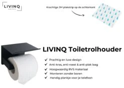 Toiletset Zwart 4-delig - Toiletaccessoireset - Toiletborstelhouder - Toiletrolhouder - Reserverolhouder - Handdoekhaakjes - RVS - Toilet Accessoires Set - Badkamer -Merkloos Verkoop 1200x854 5