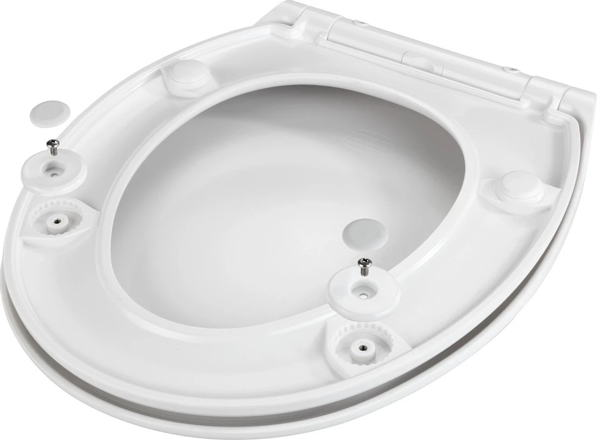 WENKO WC Bril Gubbio - Antibacterieel Wit Duroplast - Easy-Close Sluiting - Fix-Clip Bevestiging In RVS - Belastbaar Tot 350 Kg - Toiletbril - Toiletzitting 6 WENKO WC Bril Gubbio - Antibacterieel Wit Duroplast - Easy-Close Sluiting - Fix-Clip Bevestiging In RVS - Belastbaar Tot 350 Kg - Toiletbril - Toiletzitting - Afbeelding 6