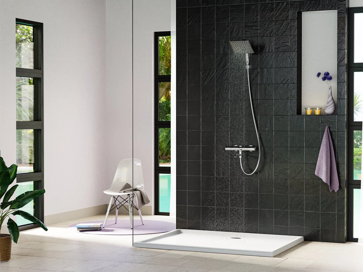 Regendouchekop Deluxe - ø 35CM - Douchekop Met Doucheslang En Douchekophouder - RVS 2 Regendouchekop Deluxe - ø 35CM - Douchekop Met Doucheslang En Douchekophouder - RVS - Afbeelding 2