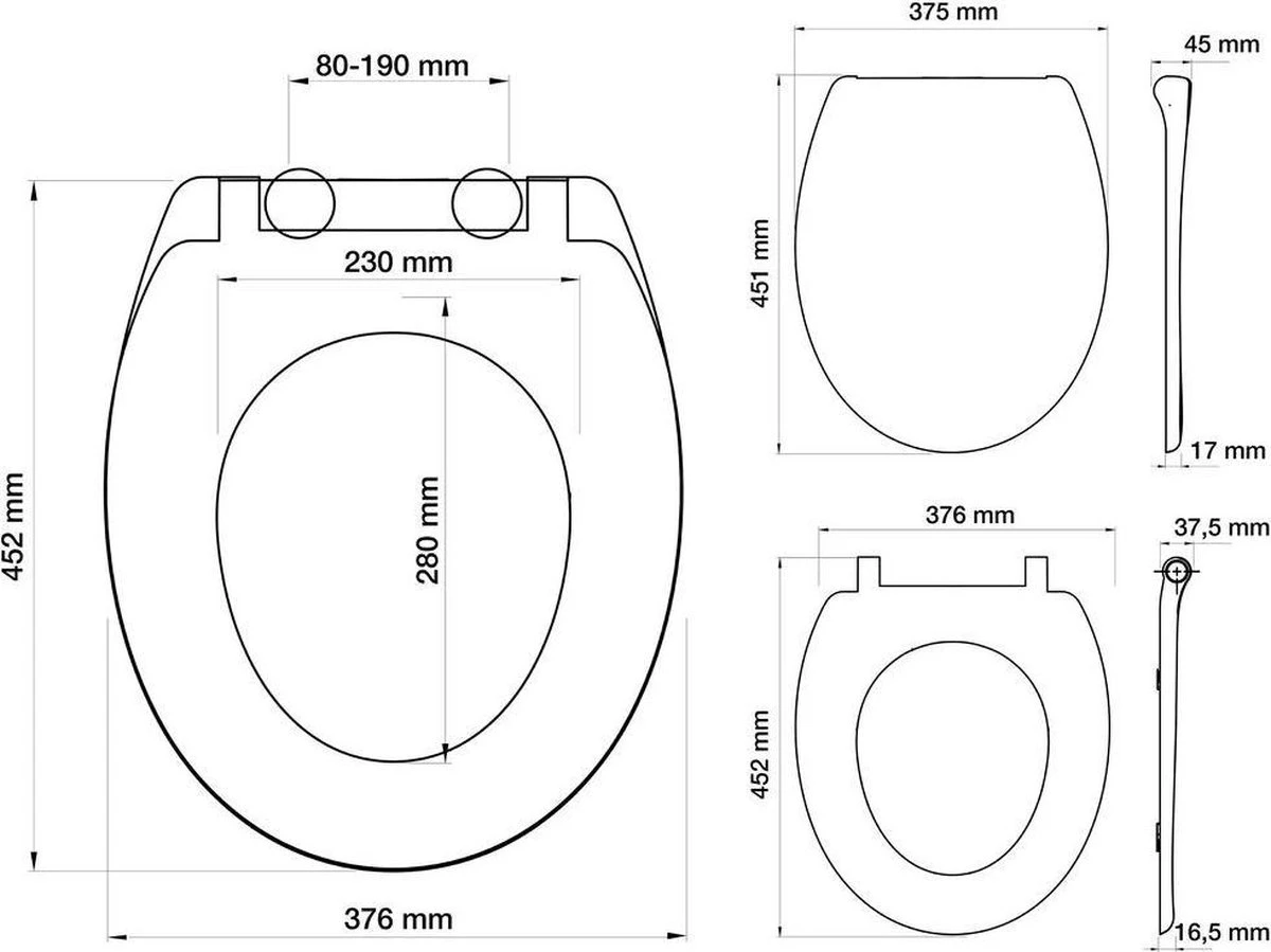 Tiger Ventura - Toiletbril - WC Bril - Duroplast - Zwart 3 Tiger Ventura - Toiletbril - WC Bril - Duroplast - Zwart - Afbeelding 3