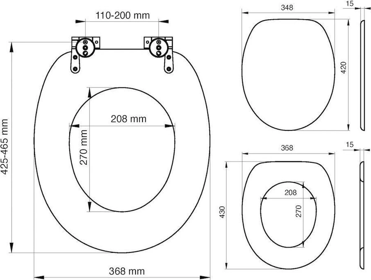 Tiger Baya - Toiletbril - WC Bril - MDF - Grijs 4 Tiger Baya - Toiletbril - WC Bril - MDF - Grijs - Afbeelding 4