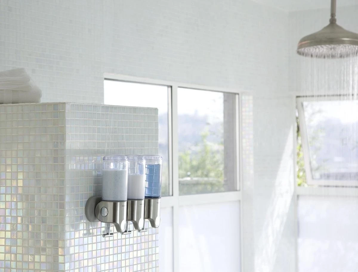 Simplehuman Zeepdispenser Wand Duo - RVS - 22.6x9.4x24.5 Cm - Zilver 3 Simplehuman Zeepdispenser Wand Duo - RVS - 22.6x9.4x24.5 Cm - Zilver - Afbeelding 3