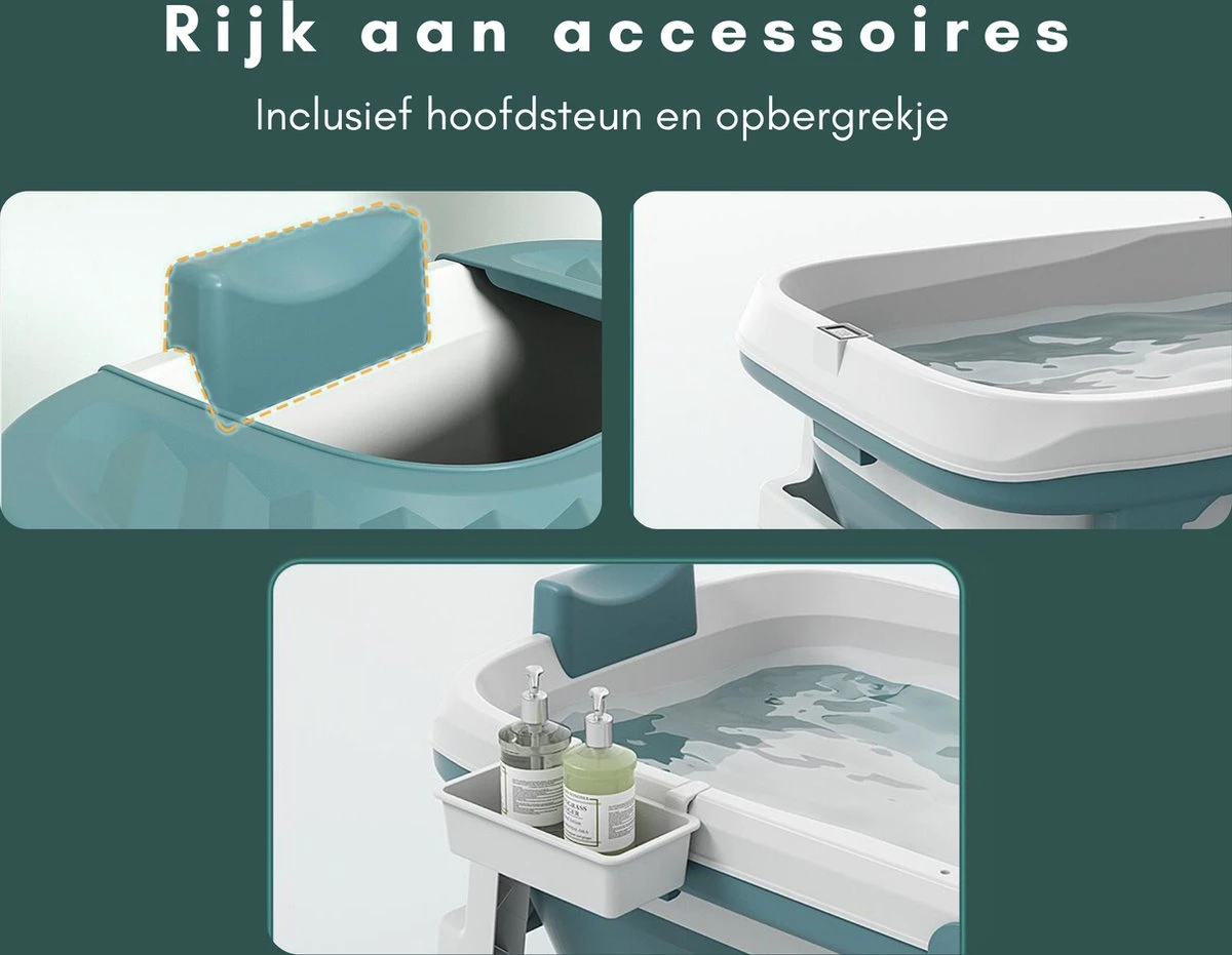 Livista® - Opvouwbaar Bad - Blauw - Zitbad - Inklapbaar - Bath Bucket - 150 CM LANG - XL - Incl. Thermometer & Onderwater LED Lichten 4 Livista® - Opvouwbaar Bad - Blauw - Zitbad - Inklapbaar - Bath Bucket - 150 CM LANG - XL - Incl. Thermometer & Onderwater LED Lichten - Afbeelding 4