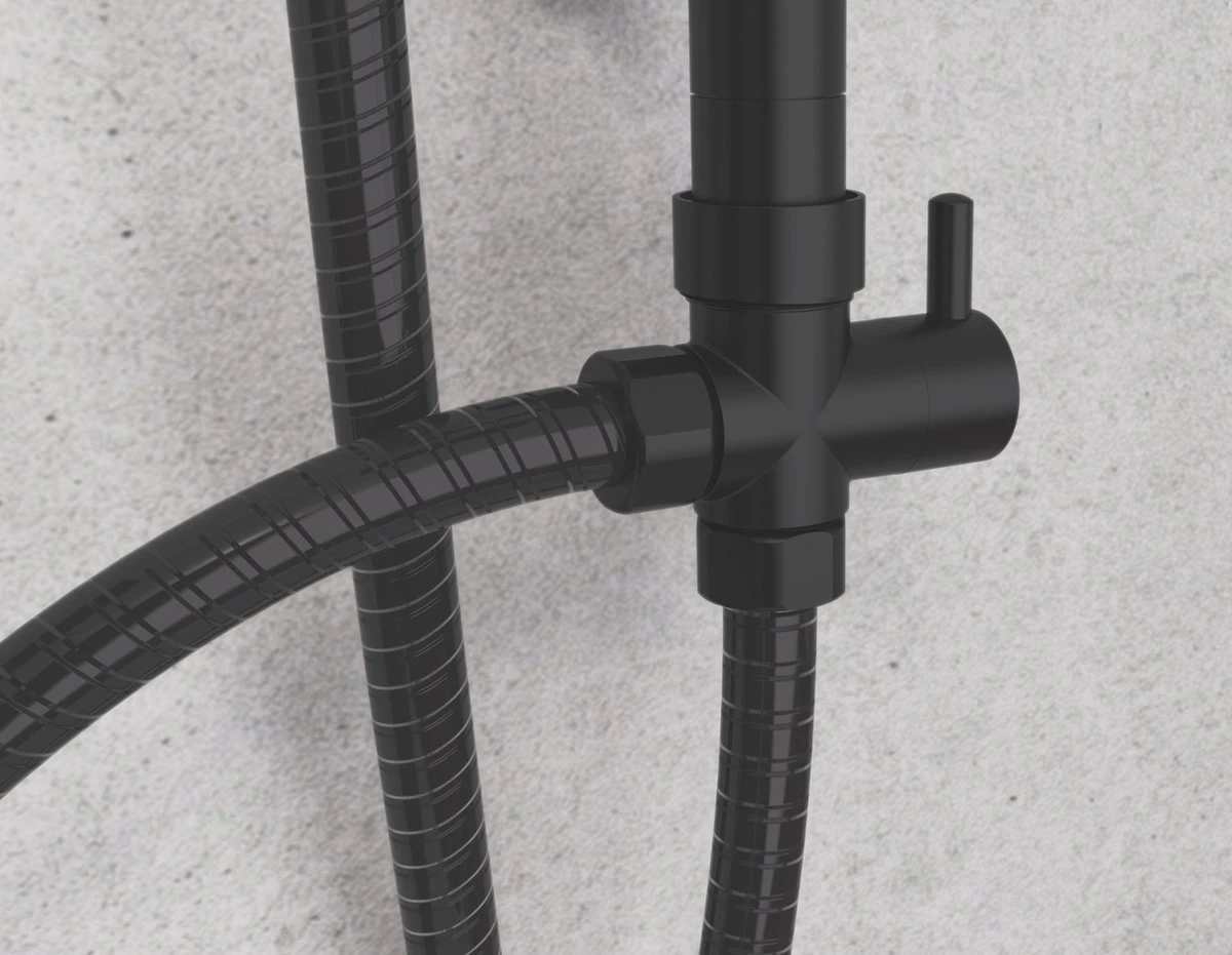 SCHÜTTE Mallorca Douchesysteem - Regendouche - 95 Cm Stang - Wandhouder In Hoogte Verstelbaar - Mat Zwart 7 SCHÜTTE Mallorca Douchesysteem - Regendouche - 95 Cm Stang - Wandhouder In Hoogte Verstelbaar - Mat Zwart - Afbeelding 7