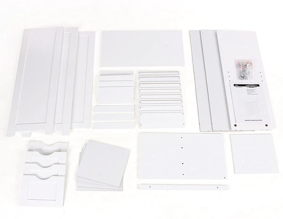 Badkamerkast, Ladekast Met 4 Schuifladen En 1 Deur, Wit, 55 X 81 X 30 Cm -Wastafelonderkast - Badkamermeubel 7 Badkamerkast, Ladekast Met 4 Schuifladen En 1 Deur, Wit, 55 X 81 X 30 Cm -Wastafelonderkast - Badkamermeubel - Afbeelding 7